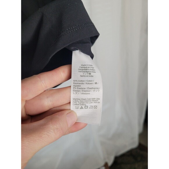 J. Crew Crop Top Womens Large Black Square Neck Cap Sleeve Fitted Stretch Cotton - Picture 3 of 4